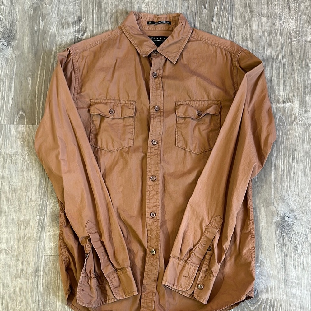 21 Men - Brown Button-Up Shirt - Small